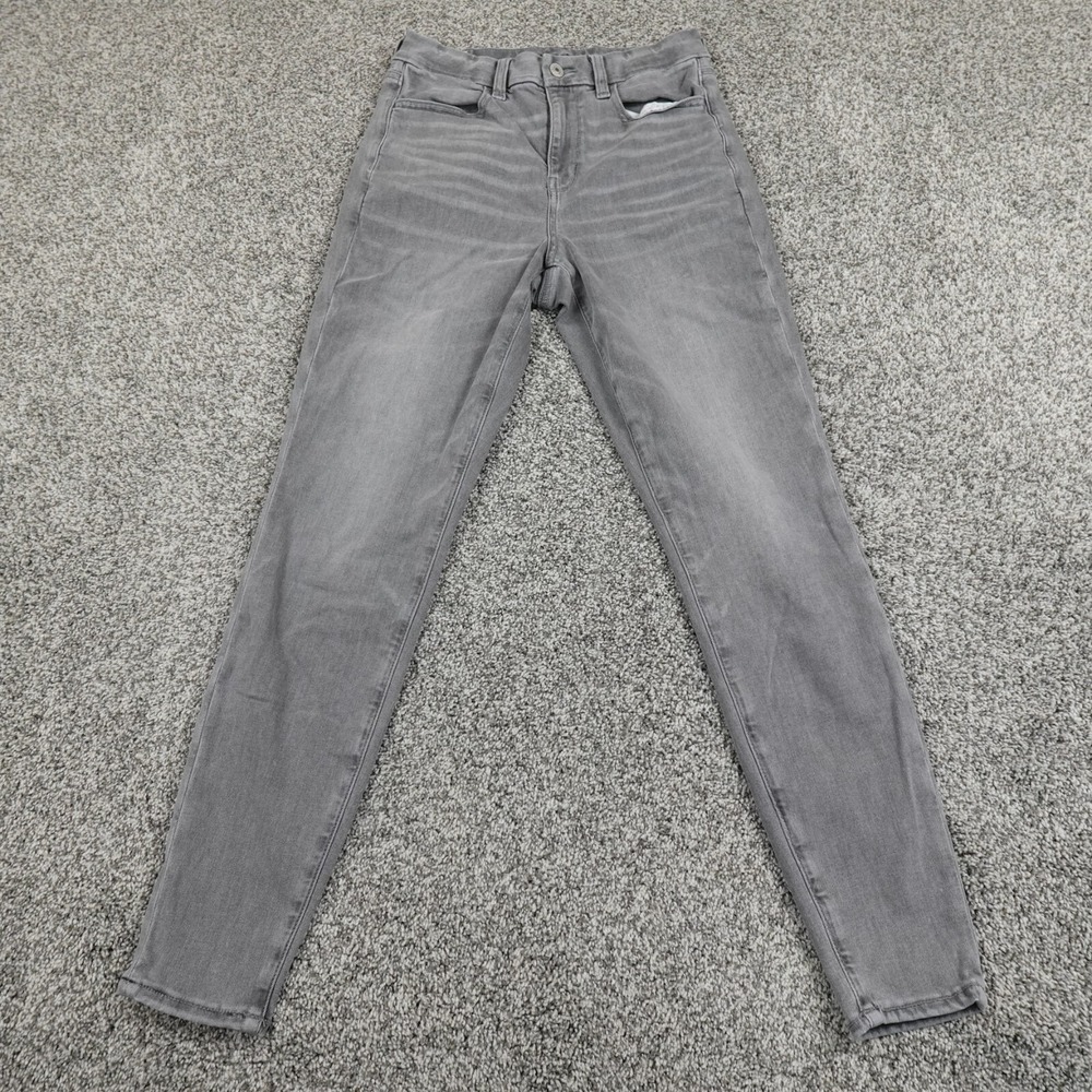 American Eagle Jeans Womens 6 Black Denim Pants Hi Rise Jegging‎ Stretch Flex AE